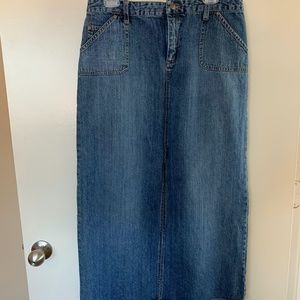 Womens long jean skirt
